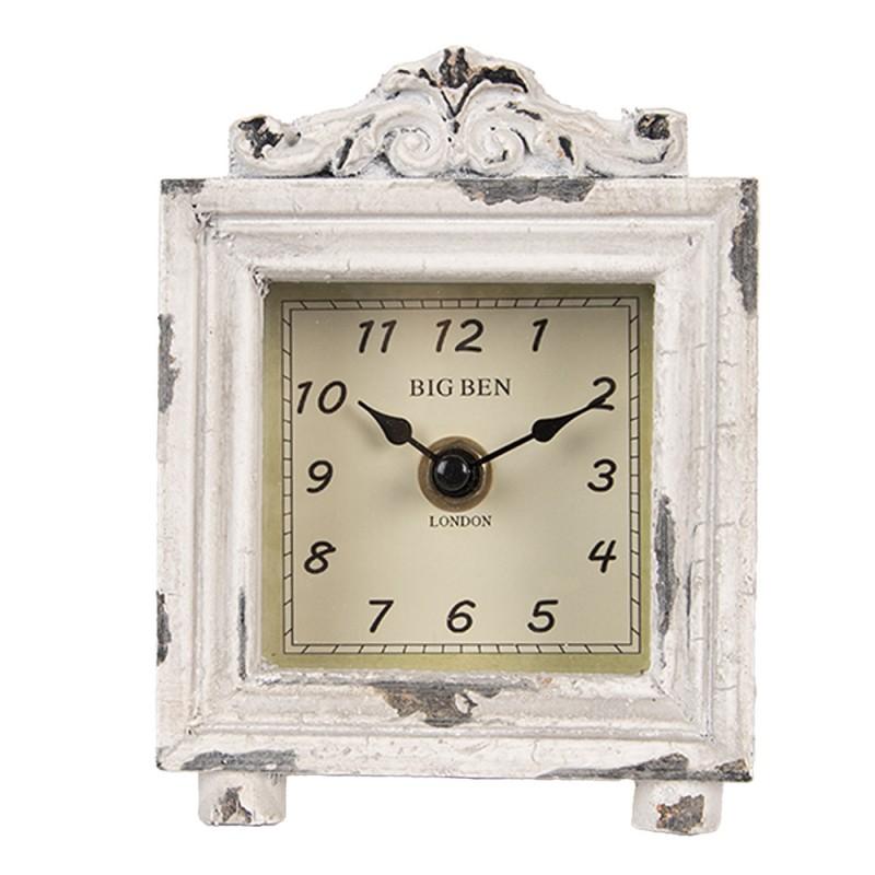 clayre & eef 6KL0832 Staande Klok 10x6x14 cm Grijs Hout