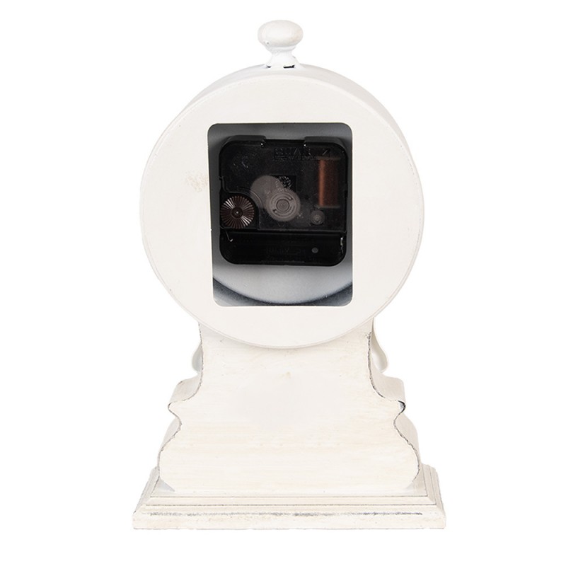 Clayre & Eef 6KL0833 Staande Klok 14x6x23 Cm Wit Hout