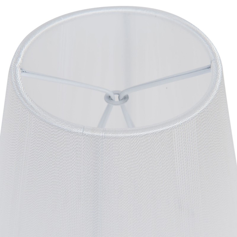 Clayre & Eef 6LAK0362W Lampenkap Ø 14x15 Cm Wit Katoen Rond Stoffen Lampenkap