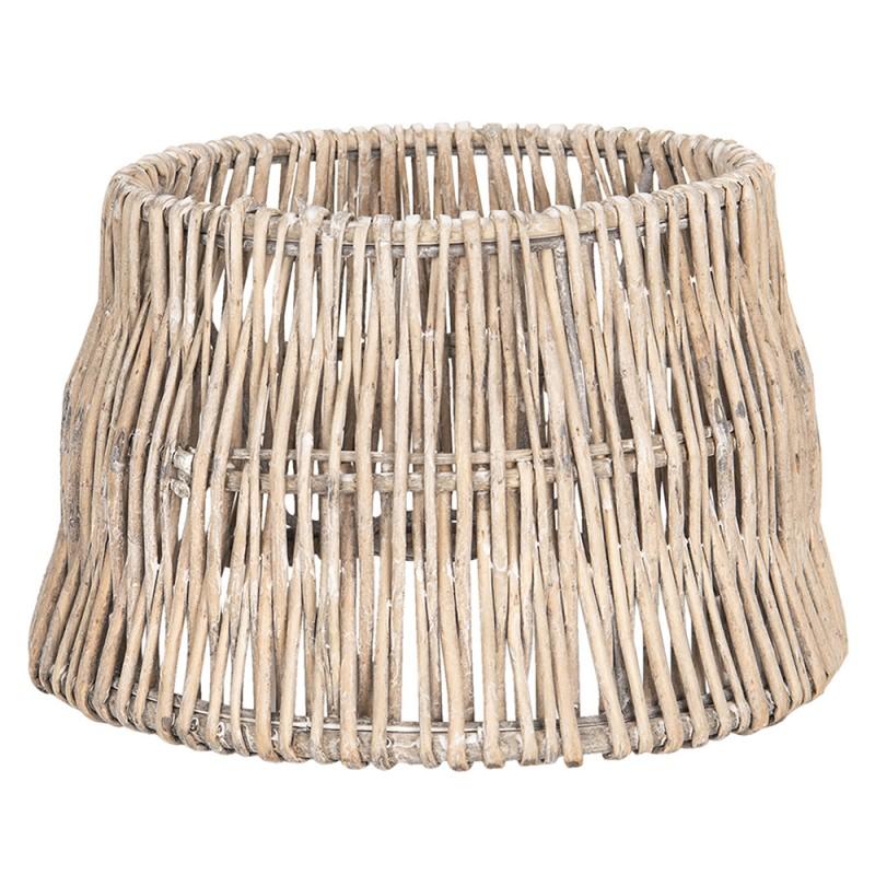 Clayre & Eef 6LAK0474 Lampenkap Ø 25x16 Cm Beige Rotan Rond Rieten Lampenkap