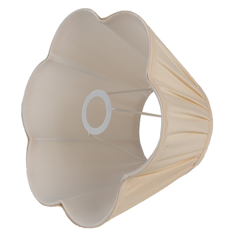 Clayre & Eef 6LAK0543L Lampenkap Ø 28x19 Cm Beige Katoen Stoffen Lampenkap