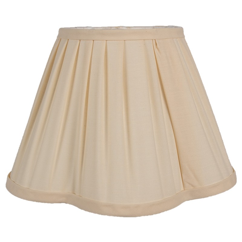 clayre & eef 6LAK0543L Lampenkap Ø 28x19 cm Beige Katoen Stoffen Lampenkap