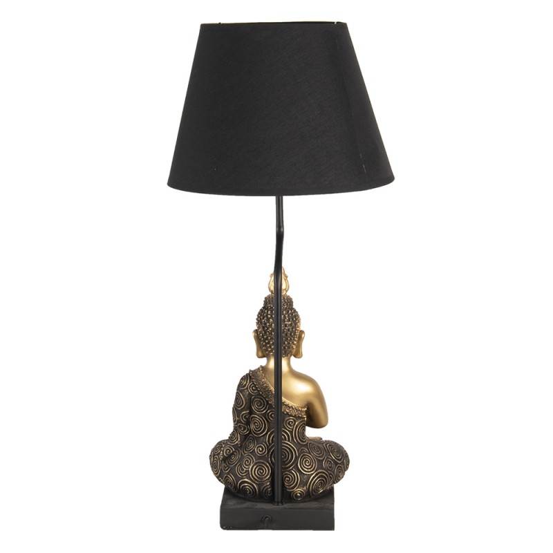 Clayre & Eef 6LMC0037 Tafellamp Ø 28x60 Cm Goudkleurig Zwart Polyresin Bureaulamp