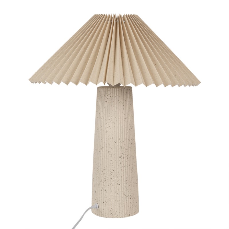 Clayre & Eef 6LMC0082 Tafellamp Ø 36x42 Cm Beige Keramiek Bureaulamp