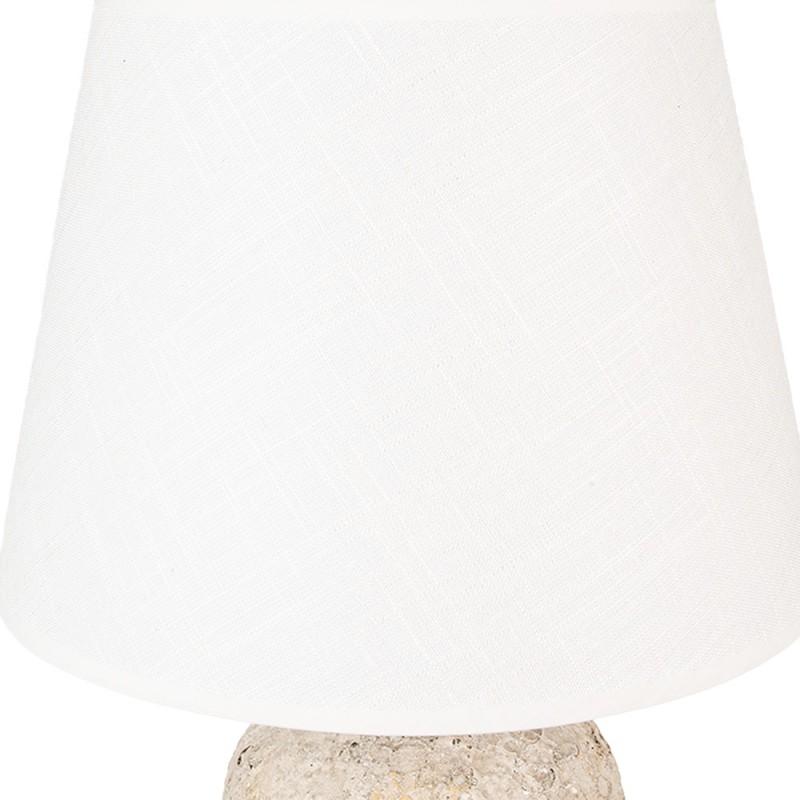 Clayre & Eef 6LMC0085 Tafellamp Ø 35x74 Cm Beige Terracotta Bureaulamp