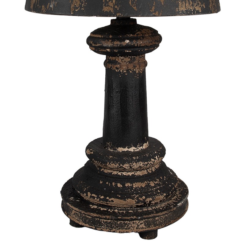 Clayre & Eef 6LMC0089 Tafellamp Ø 35x64 Bruin Zwart Hout Bureaulamp