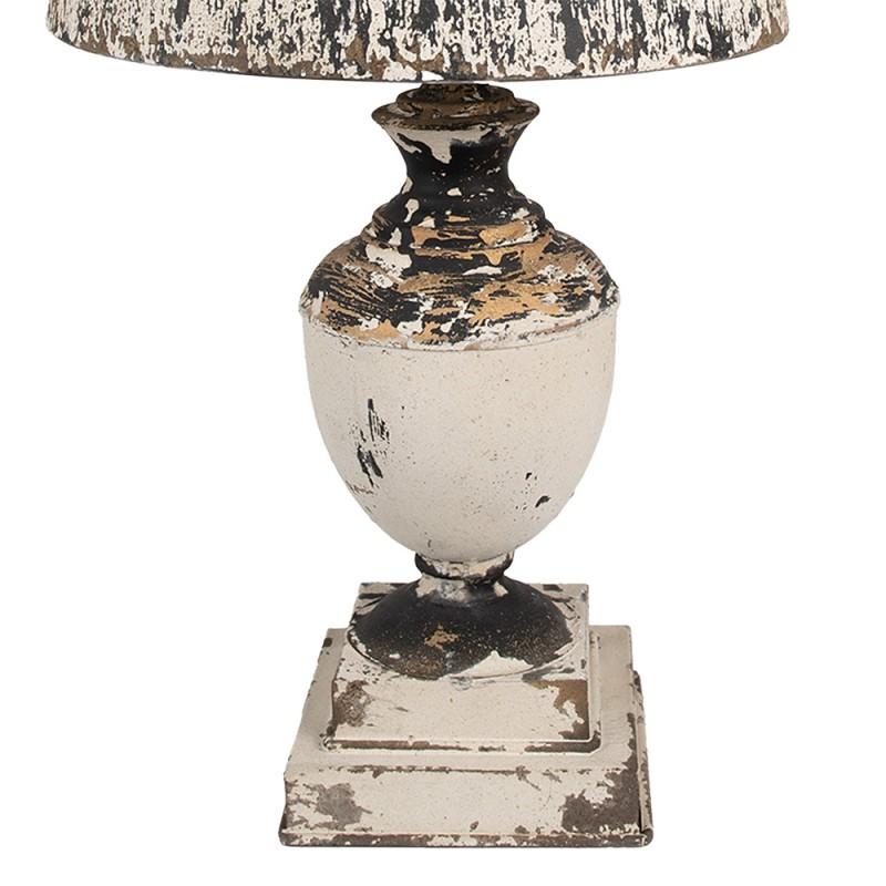 Clayre & Eef 6LMC0091 Tafellamp Ø 32x60 Cm Beige Hout Bureaulamp