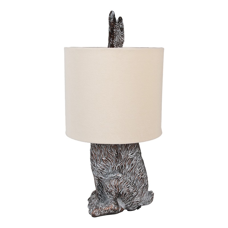 Clayre & Eef 6LMC0099VBE Tafellamp Konijn Ø 20x43 Cm Bruin Beige Polyresin Bureaulamp