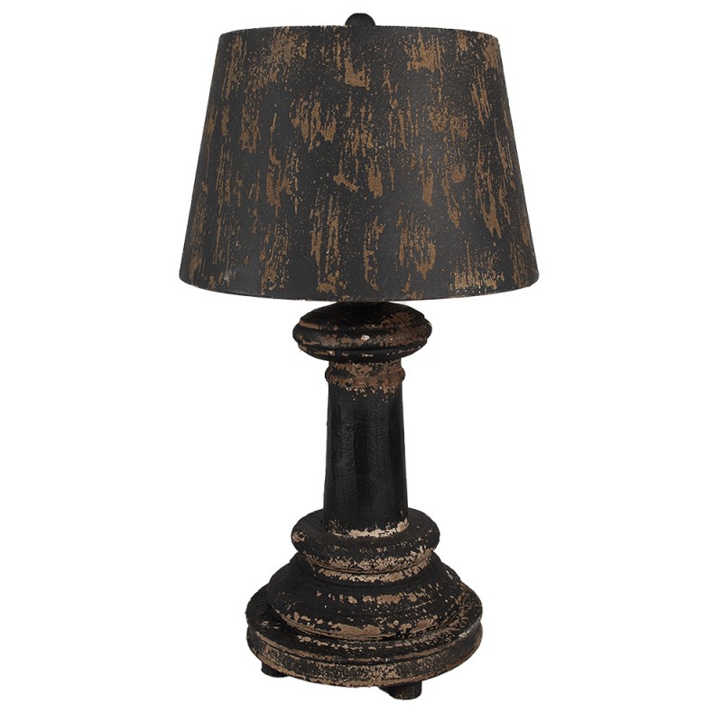 clayre & eef 6LMC0109 Tafellamp Ø 35x64 cm Zwart Hout