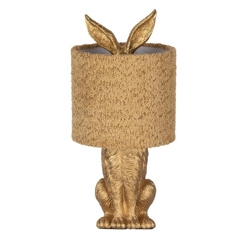 clayre & eef 6LMC0111GOY Tafellamp Konijn Ø 20x43 cm Goudkleurig Kunststof