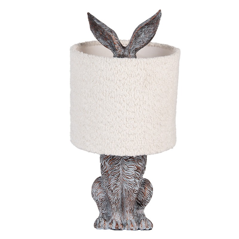 clayre & eef 6LMC0111W Tafellamp Konijn Ø 20x43 cm Bruin Beige Kunststof