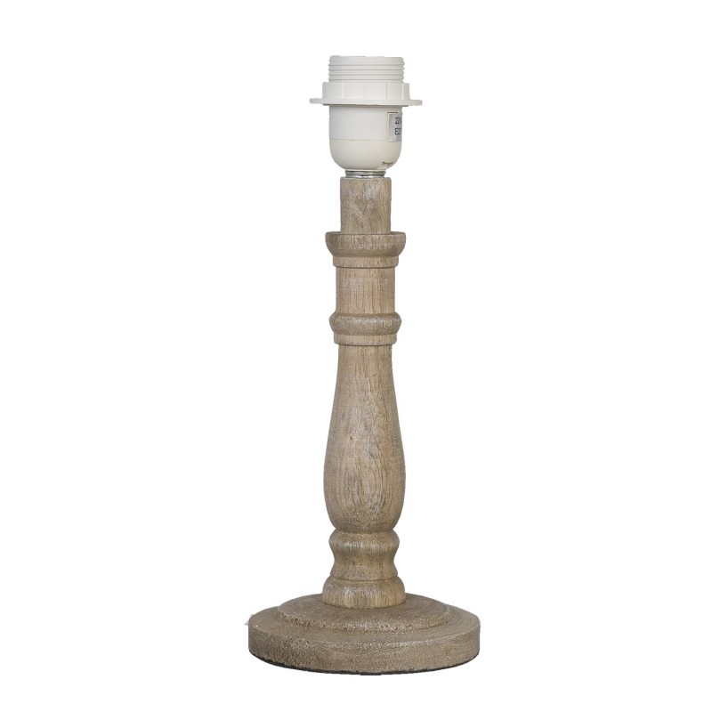 clayre & eef 6LMP008 Lampenvoet Ø 12x31 cm Bruin Hout Rond Lampvoet