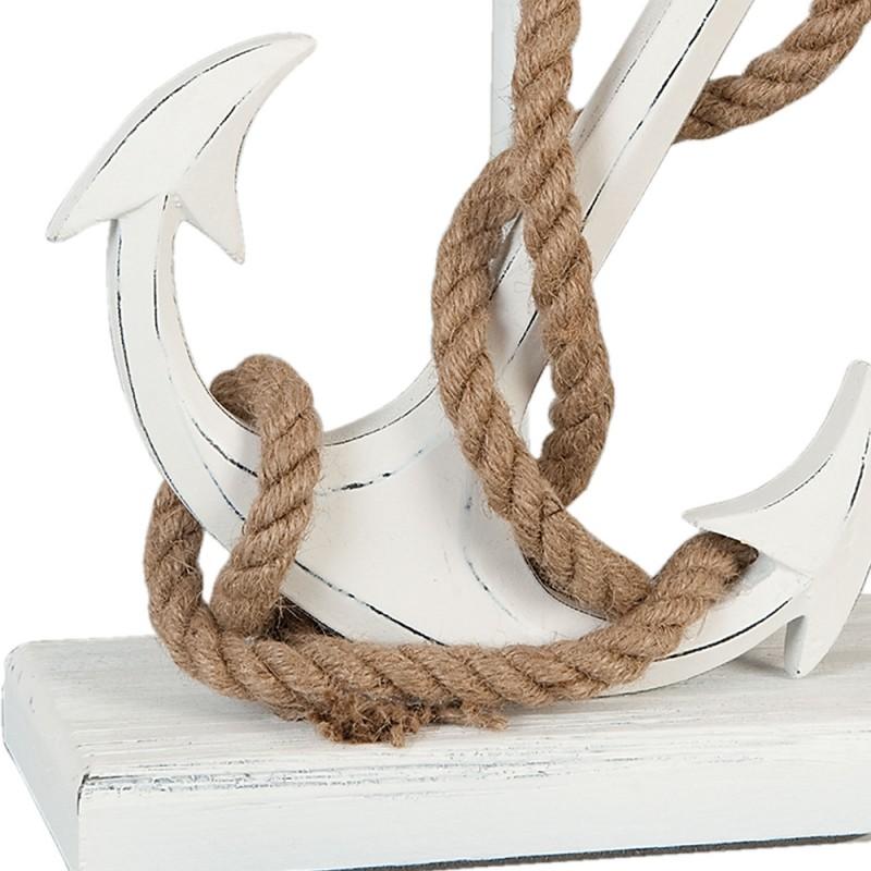 Clayre & Eef 6LMP140 Lampenvoet 22x12x37 Cm Beige Hout Anker Rechthoek Lampvoet