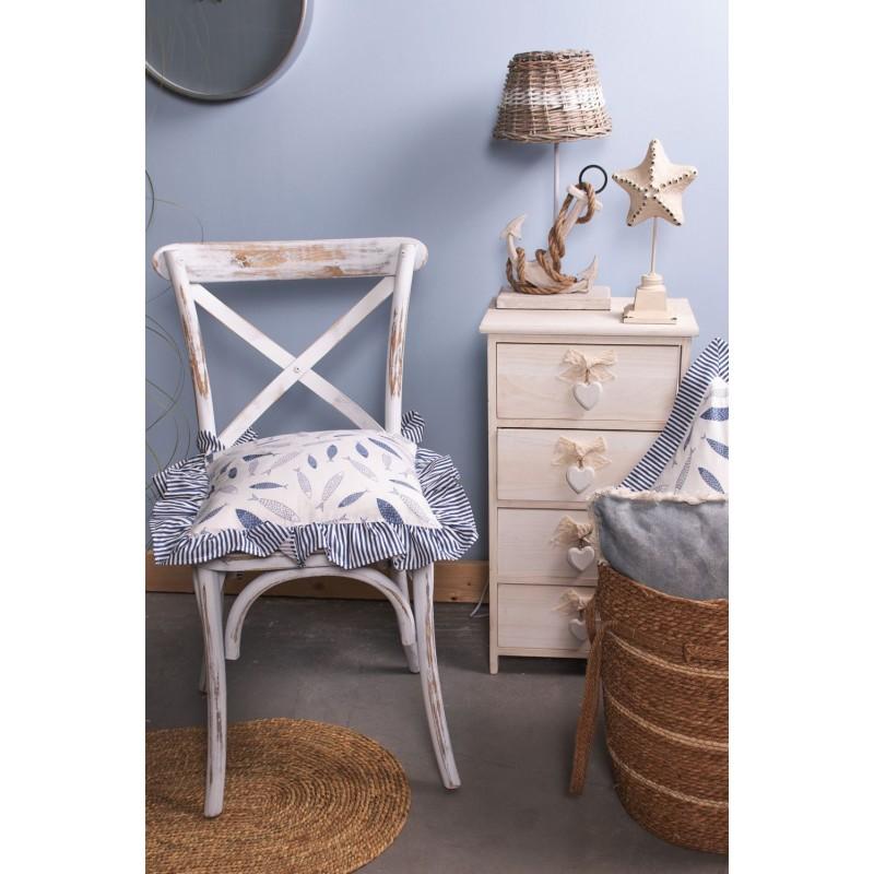 Clayre & Eef 6LMP140 Lampenvoet 22x12x37 Cm Beige Hout Anker Rechthoek Lampvoet