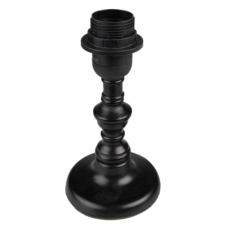 clayre & eef 6LMP281Z Lampenvoet Ø 10x20 cm Zwart Hout Lampvoet