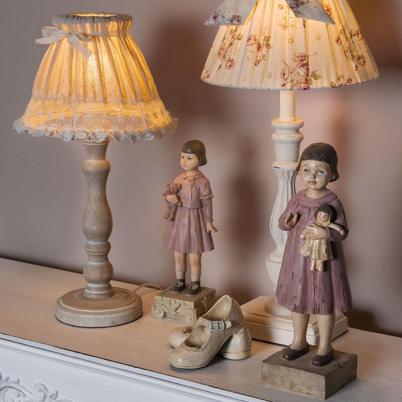 Clayre & Eef 6LMP478 Lampenvoet Ø 10x26 Cm Bruin Hout Rond Lampvoet