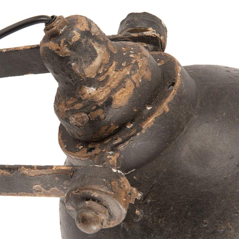 Clayre & Eef 6LMP481 Wandlamp 21x30x19 Cm Zwart IJzer Rond Muurlamp