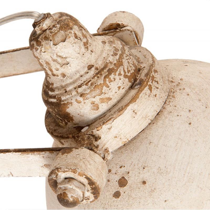 Clayre & Eef 6LMP481W Wandlamp 21x30x19 Cm Wit IJzer Rond Muurlamp