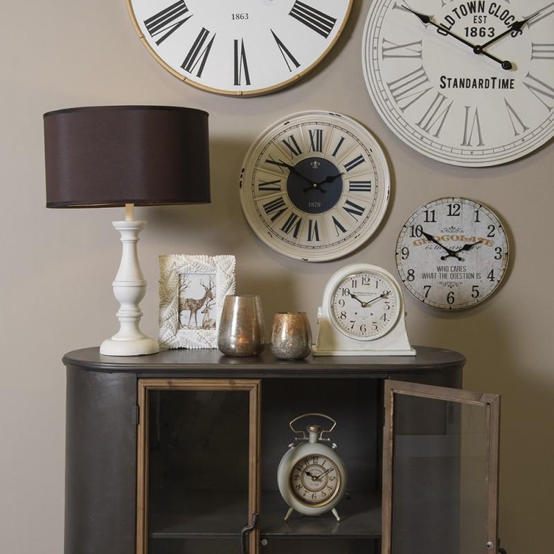 Clayre & Eef 6LMP666 Lampenvoet Ø 13x41 Cm Wit Hout Rond Lampvoet