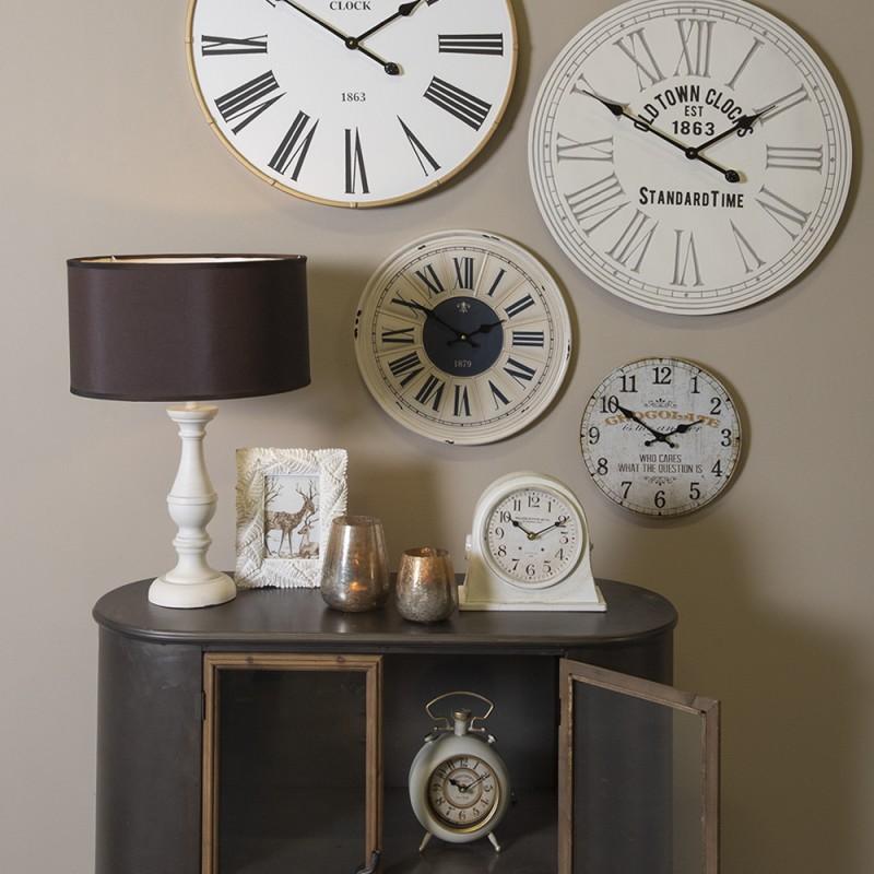 Clayre & Eef 6LMP666 Lampenvoet Ø 13x41 Cm Wit Hout Rond Lampvoet