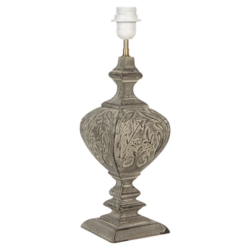 Clayre & Eef 6LMP668 Lampenvoet 13x13x43 Cm Grijs Hout Vierkant Lampvoet