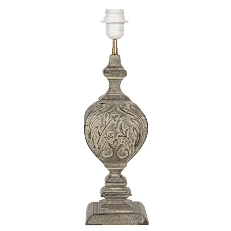 clayre & eef 6LMP668 Lampenvoet 13x13x43 cm Grijs Hout Vierkant Lampvoet