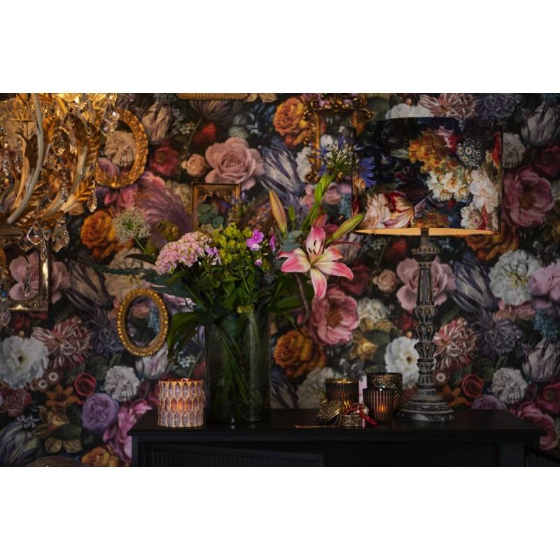 Clayre & Eef 6LMP671 Lampenvoet Ø 12x51 Cm Grijs Hout Rond Lampvoet