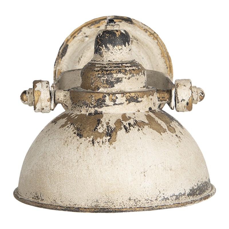 Clayre & Eef 6LMP676 Wandlamp 30x21x18 Cm Beige Bruin IJzer Rond Muurlamp