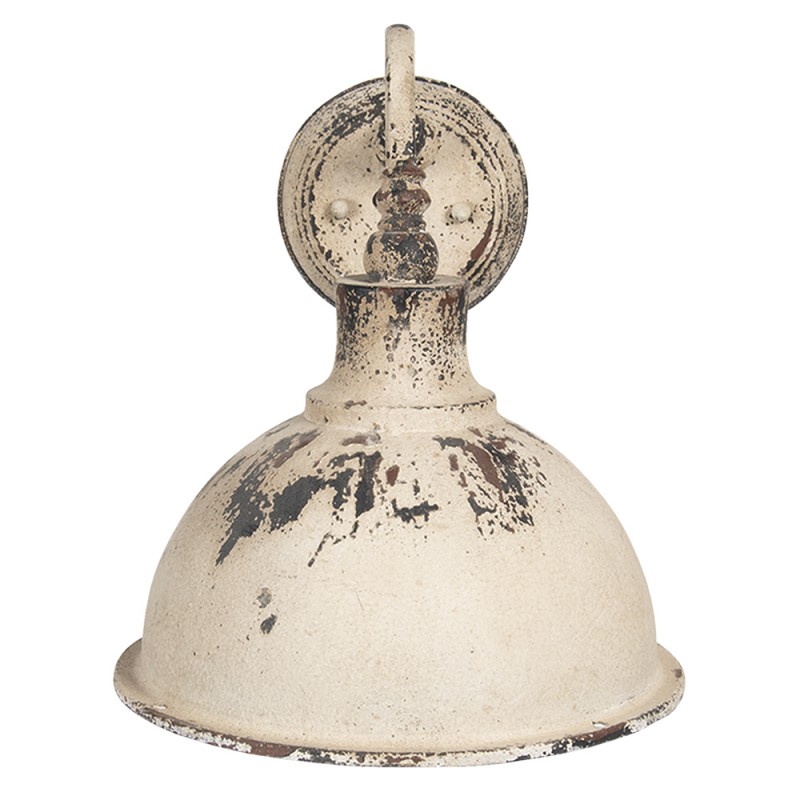 Clayre & Eef 6LMP678 Wandlamp 43x28x31 Cm Wit IJzer Rond Muurlamp