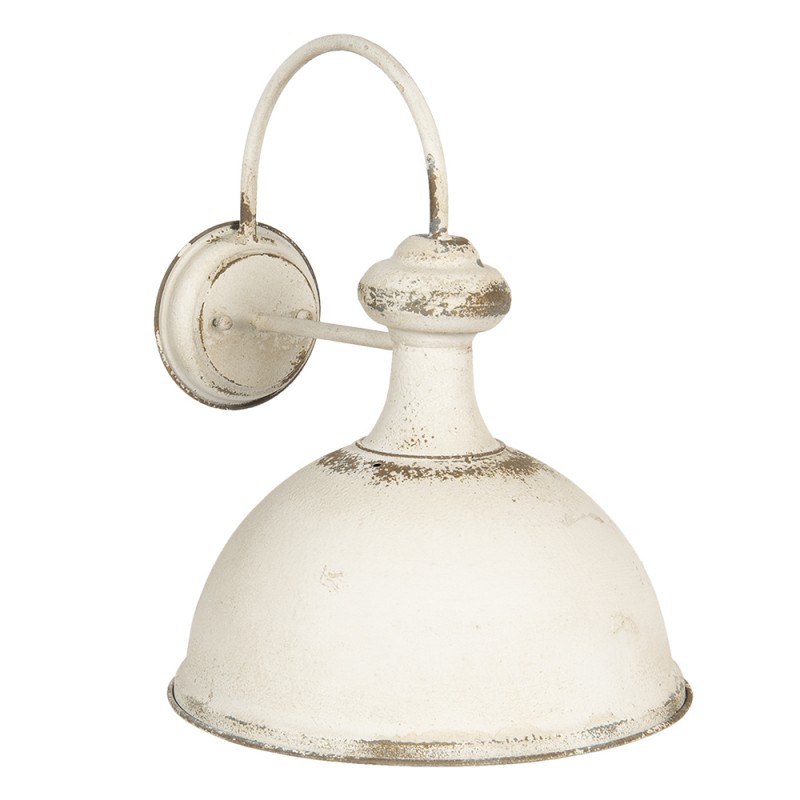 Clayre & Eef 6LMP700W Wandlamp 34x41x43 Cm Wit IJzer Rond Muurlamp