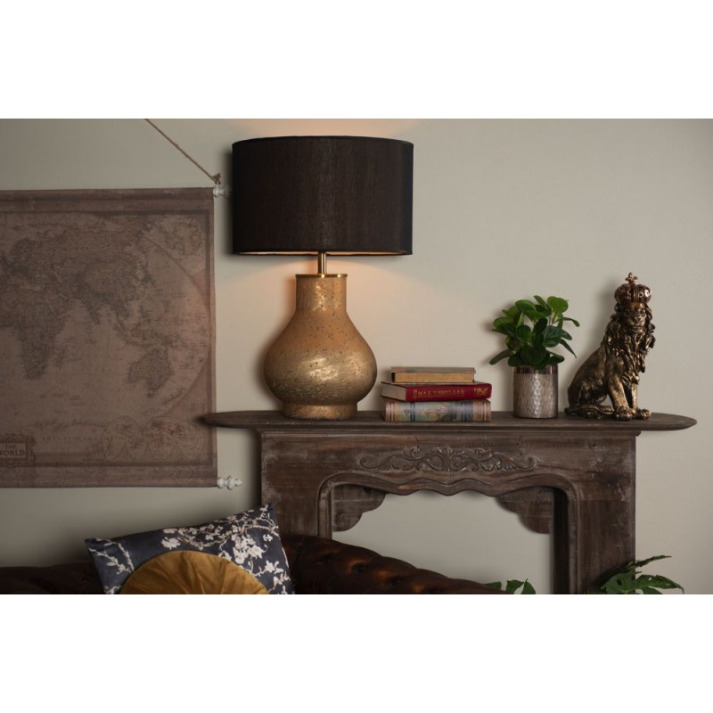 Clayre & Eef 6LMP717 Lampenvoet Ø 28x49 Cm Koperkleurig Glas