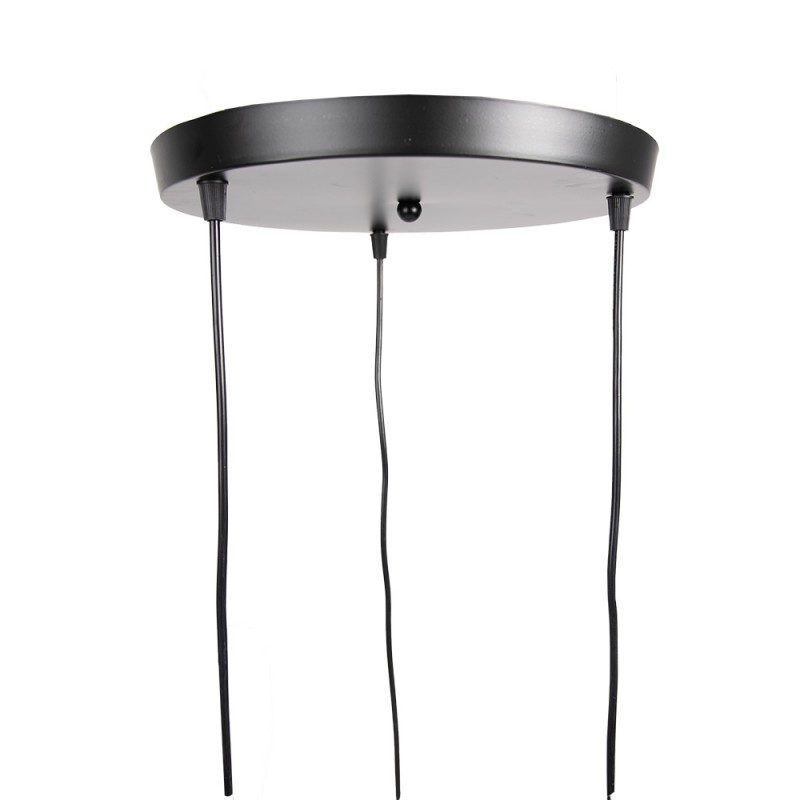 Clayre & Eef 6LMP756 Hanglamp Ø 35x110 Cm Zwart Metaal Hanglamp Eettafel