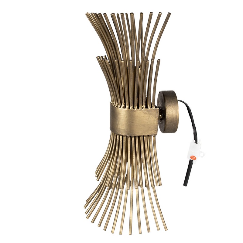 Clayre & Eef 6LMP768 Wandlamp 22x22x46 Cm Goudkleurig IJzer Muurlamp