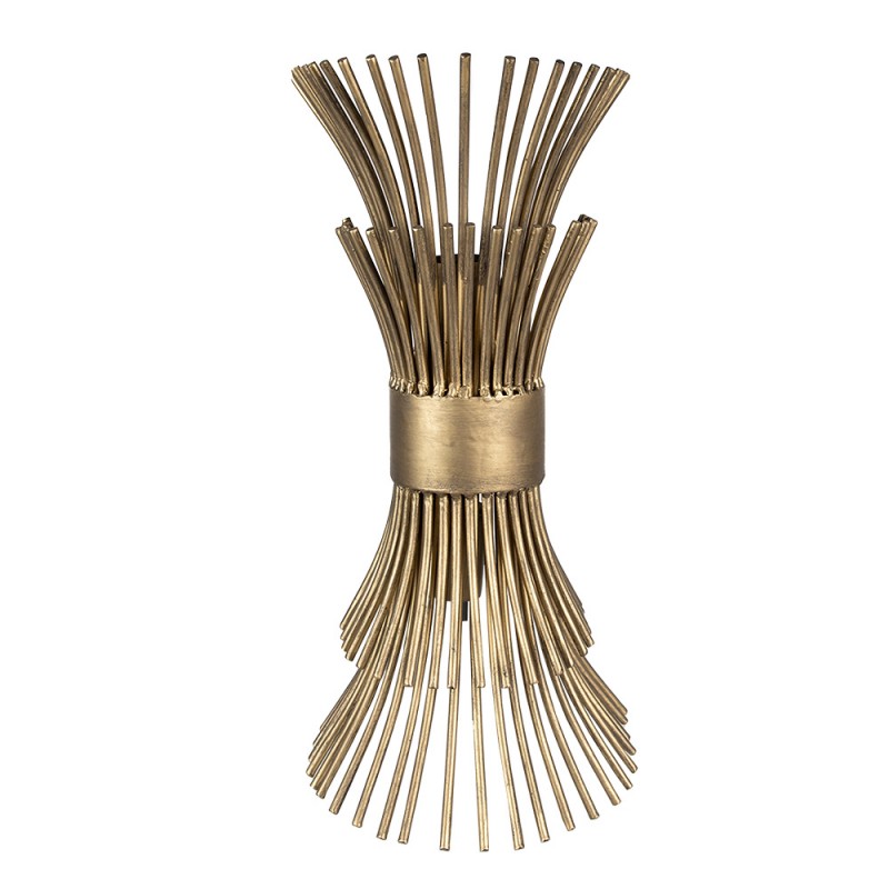 clayre & eef 6LMP768 Wandlamp 22x22x46 cm Goudkleurig IJzer Muurlamp