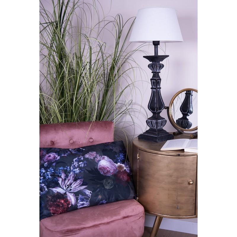 Clayre & Eef 6LMP775 Lampenvoet 15x15x59 Cm Zwart MDF Vierkant Lampvoet