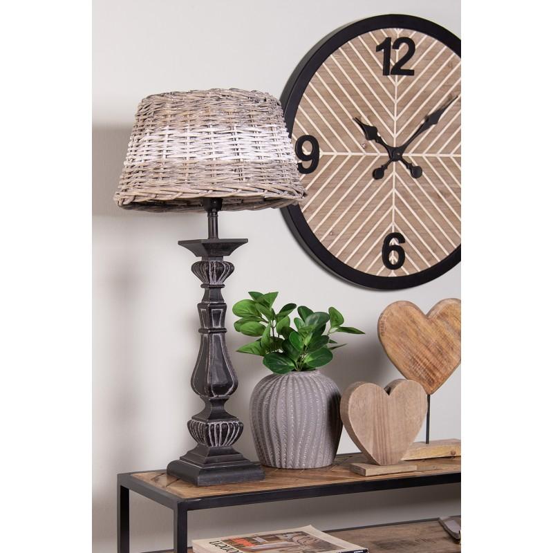 Clayre & Eef 6LMP775 Lampenvoet 15x15x59 Cm Zwart MDF Vierkant Lampvoet