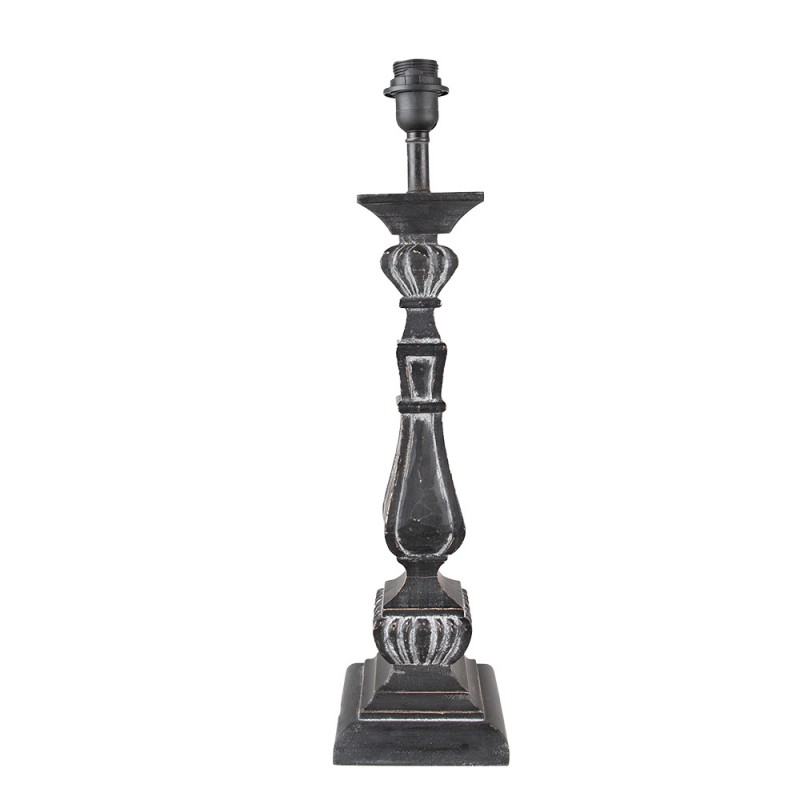 clayre & eef 6LMP775 Lampenvoet 15x15x59 cm Zwart MDF Vierkant Lampvoet