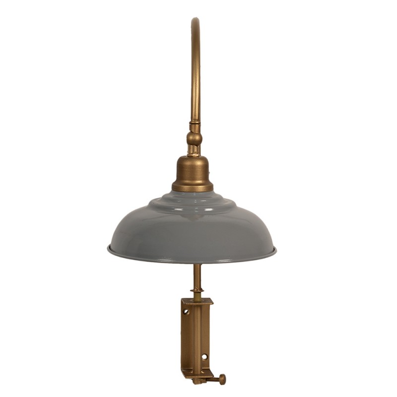 Clayre & Eef 6LMP785 Wandlamp 33x21x48 Cm Grijs Goudkleurig IJzer Muurlamp
