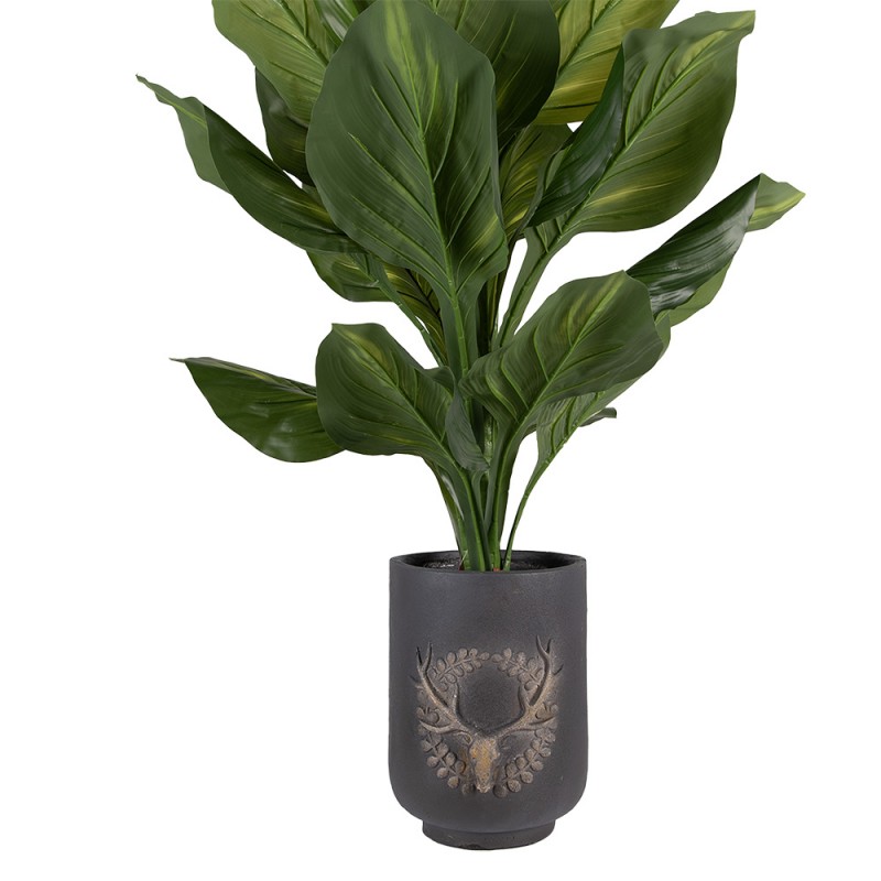 Clayre & Eef 6MG0109 Bloempot Ø 23x31 Cm Grijs Keramisch Materiaal Hert