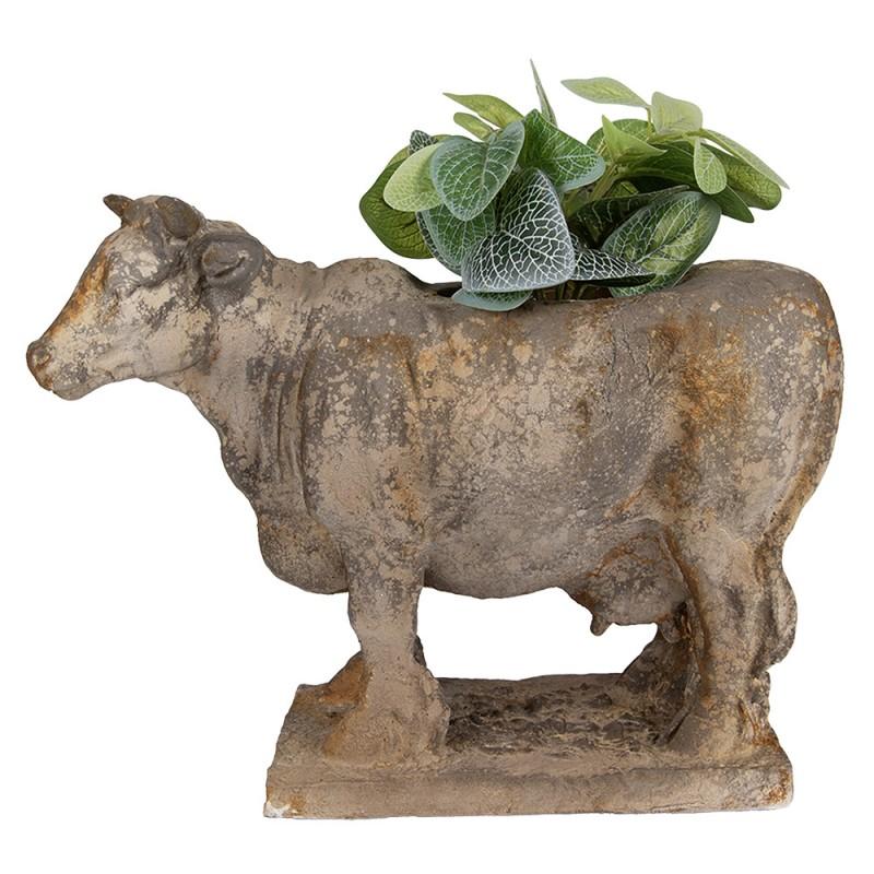 Clayre & Eef 6MG0110 Bloempot Koe 36x15x28 Cm Grijs Keramisch Materiaal