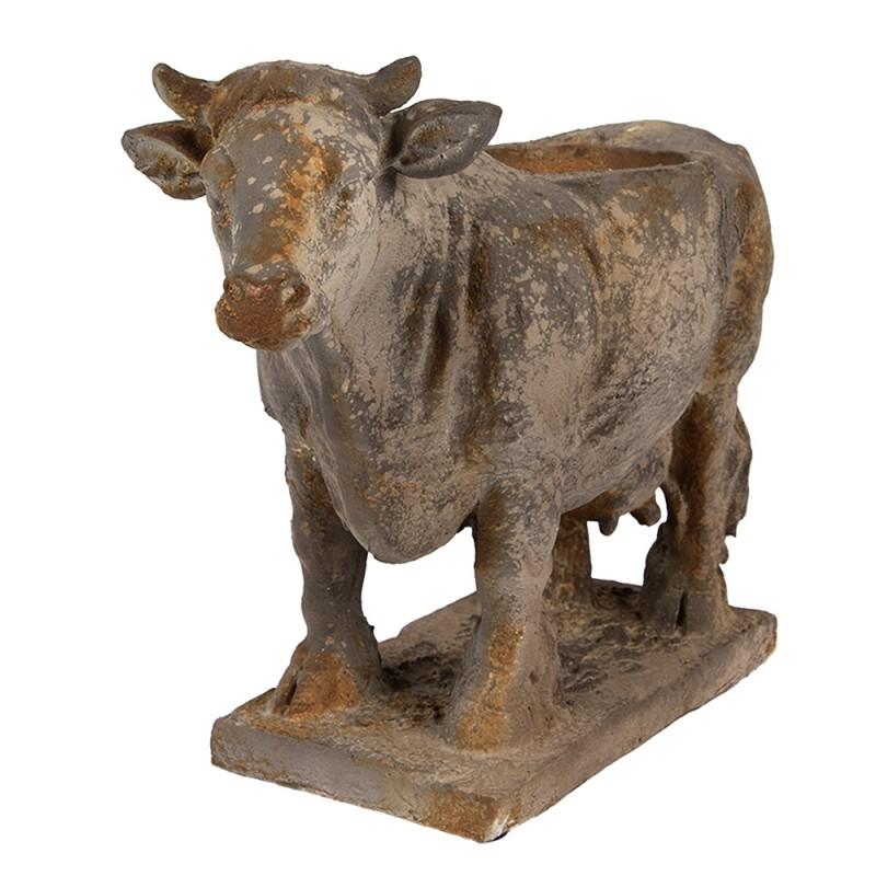 Clayre & Eef 6MG0110 Bloempot Koe 36x15x28 Cm Grijs Keramisch Materiaal