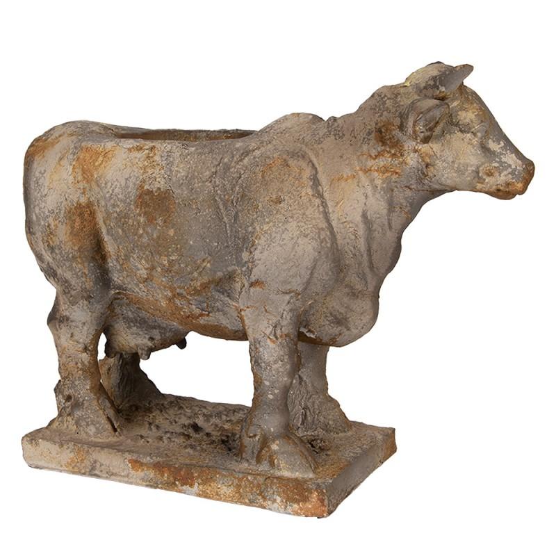 Clayre & Eef 6MG0110 Bloempot Koe 36x15x28 Cm Grijs Keramisch Materiaal