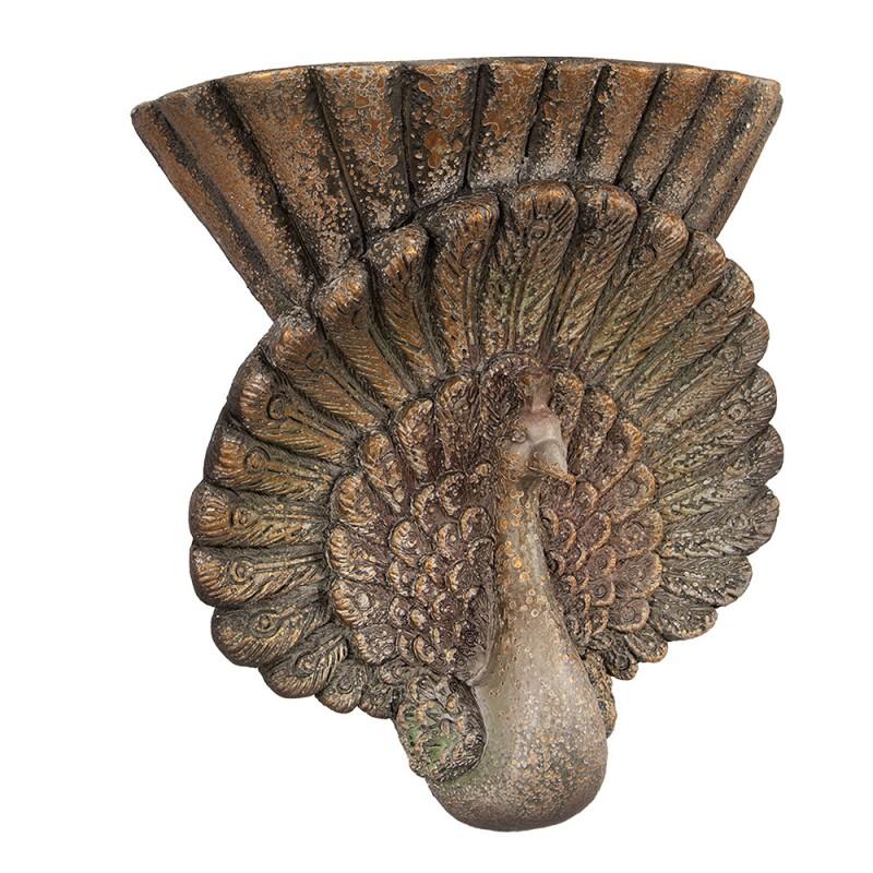 Clayre & Eef 6MG0111 Bloempot 36x12x39 Cm Bruin Keramisch Materiaal Pauw