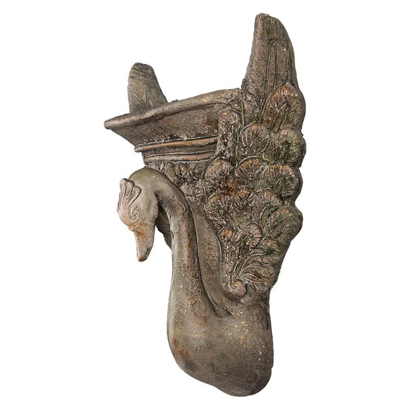 Clayre & Eef 6MG0112 Bloempot 30x15x43 Cm Bruin Keramisch Materiaal Zwaan