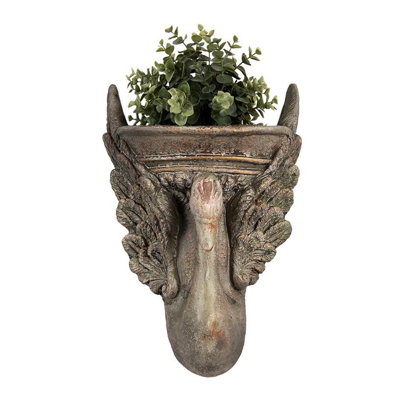 Clayre & Eef 6MG0112 Bloempot 30x15x43 Cm Bruin Keramisch Materiaal Zwaan