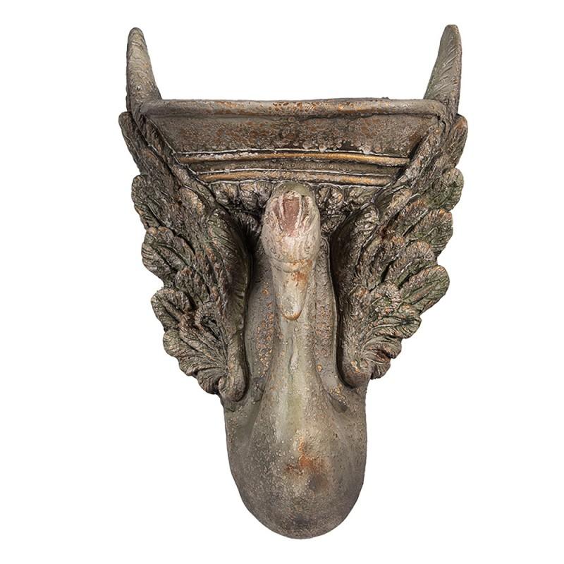 clayre & eef 6MG0112 Bloempot 30x15x43 cm Bruin Keramisch materiaal Zwaan