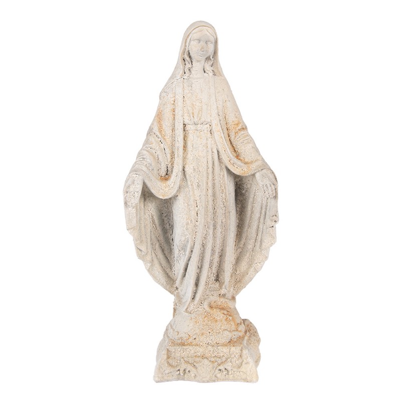 Clayre & Eef 6MG0113 Decoratie Beeld Maria 17x12x41 Cm Beige Keramisch Materiaal