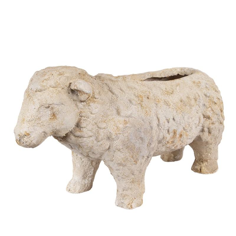 Clayre & Eef 6MG0114 Bloempot Schaap 48x19x26 Cm Beige Keramisch Materiaal