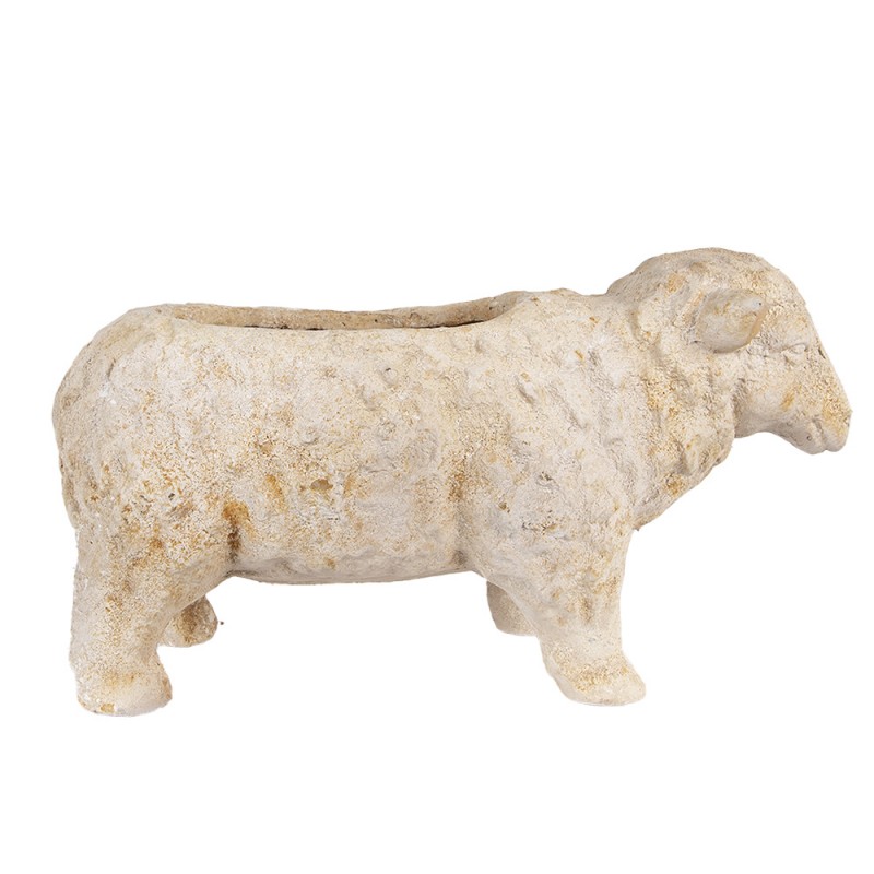 Clayre & Eef 6MG0114 Bloempot Schaap 48x19x26 Cm Beige Keramisch Materiaal