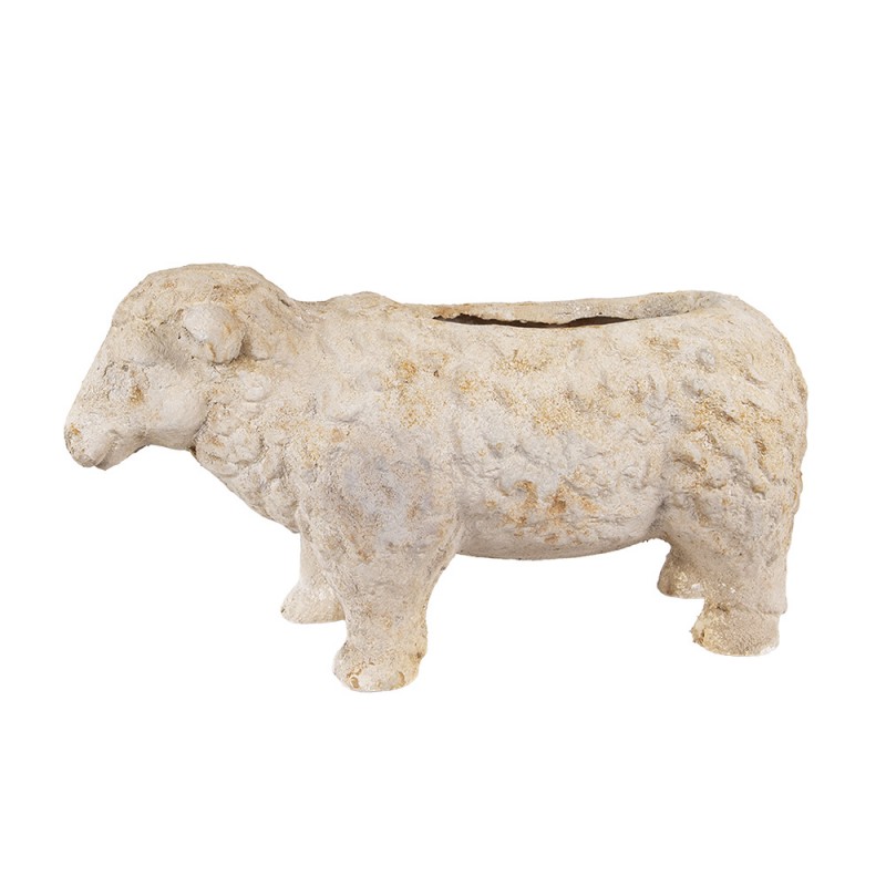 Clayre & Eef 6MG0114 Bloempot Schaap 48x19x26 Cm Beige Keramisch Materiaal